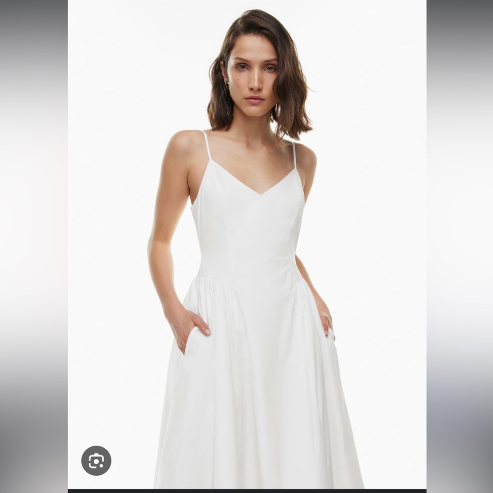 White Aritzia Poplin Dress